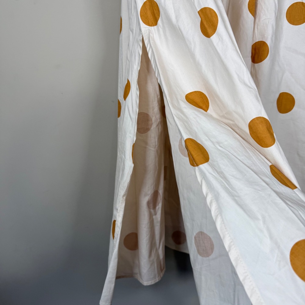 Petal & Pup Phillipa Beige Marigold Polka Dot A-Line Full Skirt Large - Picture 3 of 9